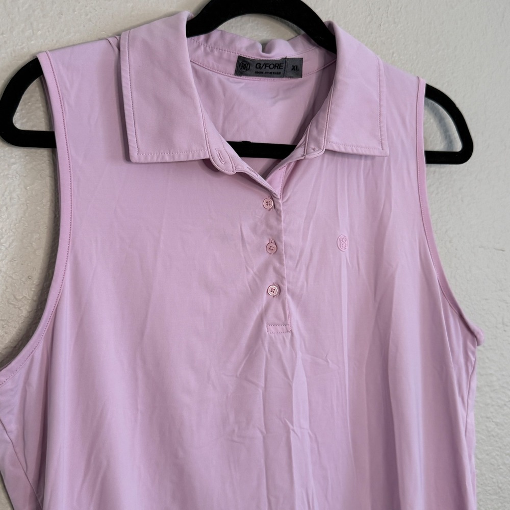 G/FORE Sleeveless Golf Polo Lilac Womens XL Performance Preppy Tennis Pickleball